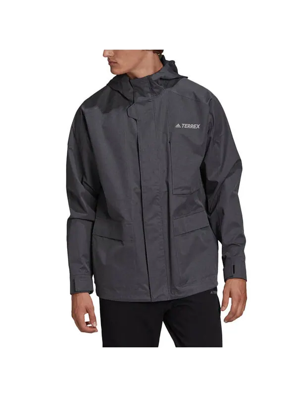 Куртка adidas Outdoor Sports Jacket Coat Male Grey — изображение 3 из 4, темный серый