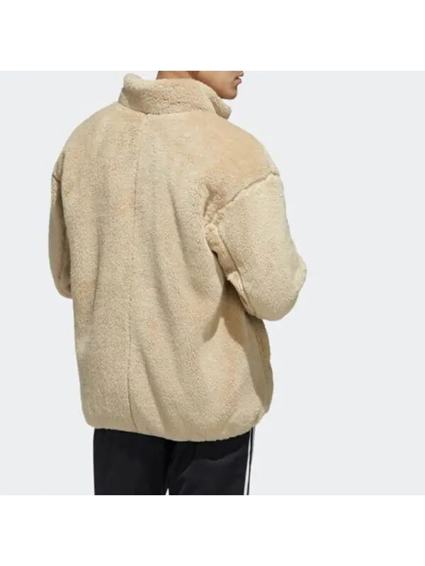 Куртка adidas Solid Color Casual Sports Stay Warm Stand Collar Jacket Brown — изображение 4 из 4, коричневый