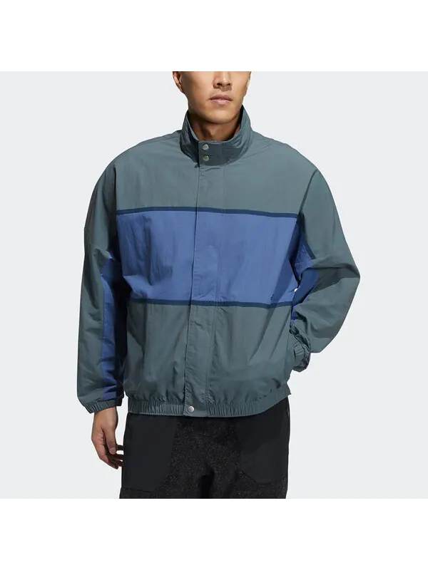 Куртка m wrd wov jkt sports loose contrasting colors printing woven stand collar jacket blue Adidas — изображение 3 из 4