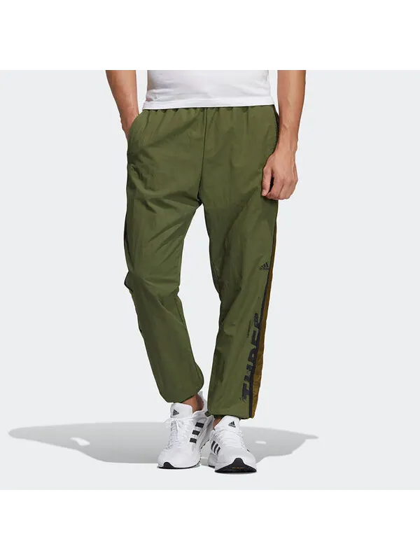 Спортивные штаны adidas M Wrd Wov Pnt Contrasting Colors Woven Loose Bundle Feet Sports Pants Green — изображение 2 из 4