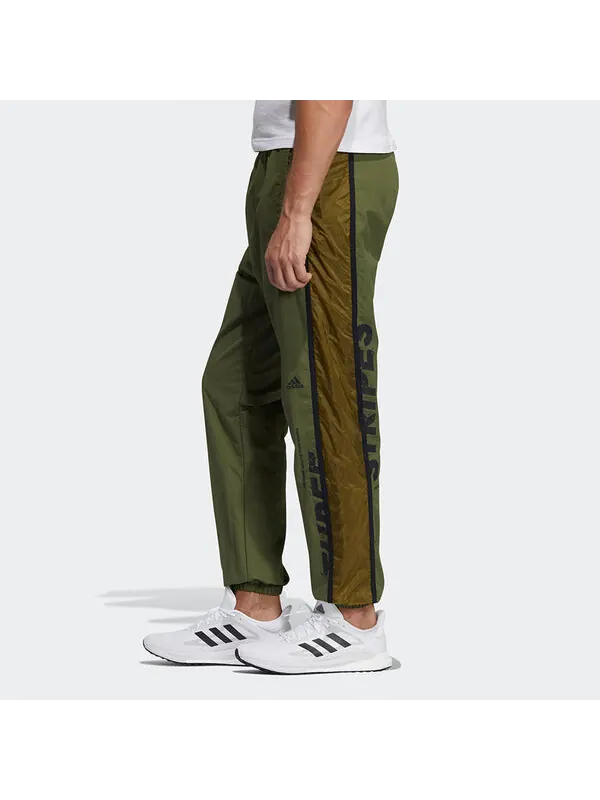Спортивные штаны adidas M Wrd Wov Pnt Contrasting Colors Woven Loose Bundle Feet Sports Pants Green — изображение 4 из 4