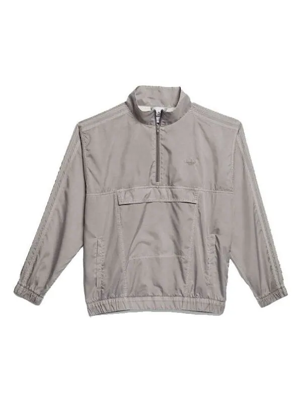 Куртка adidas originals G Wash Track Jk Half Zipper Big Pocket Sports Logo Jacket Gray — изображение 1 из 4, мульти