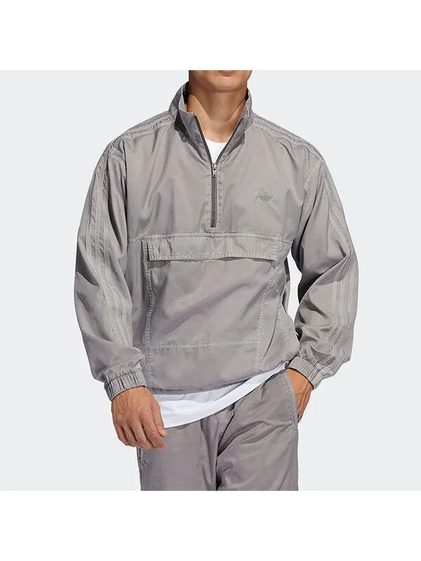 Куртка adidas originals G Wash Track Jk Half Zipper Big Pocket Sports Logo Jacket Gray — изображение 3 из 4, мульти