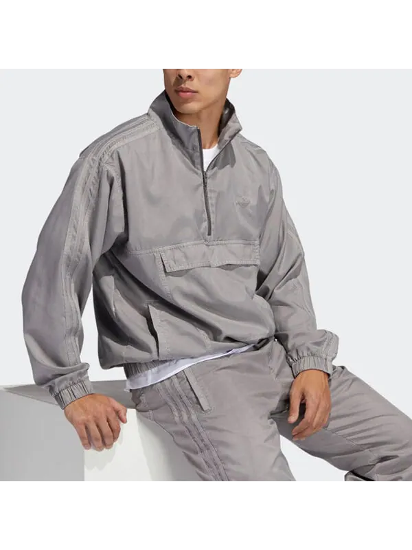 Куртка adidas originals G Wash Track Jk Half Zipper Big Pocket Sports Logo Jacket Gray — изображение 4 из 4, мульти