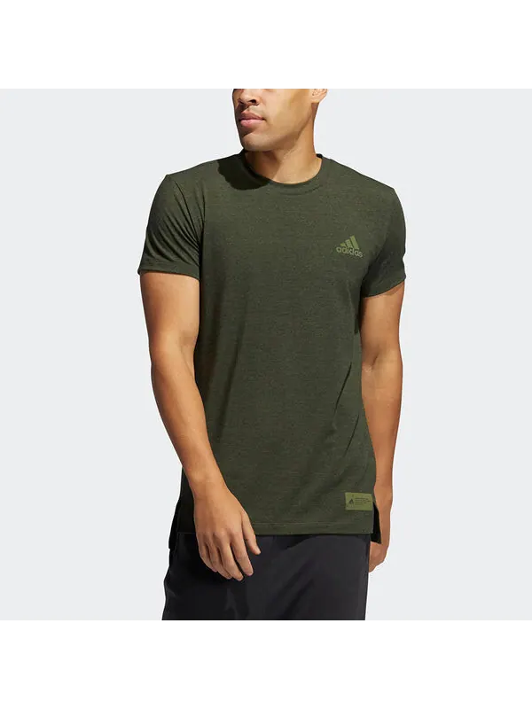 Футболка stu tech tee однотонные тренировочные спортивные с коротким рукавом Adidas — изображение 2 из 4, зеленый