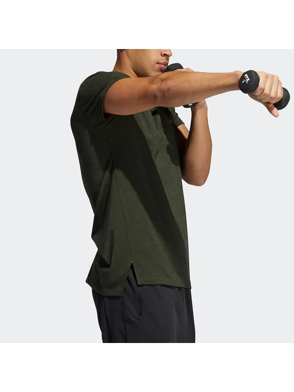 Футболка stu tech tee однотонные тренировочные спортивные с коротким рукавом Adidas — изображение 4 из 4, зеленый