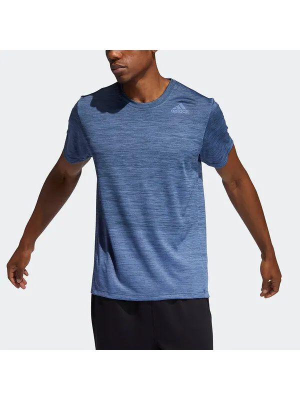 Футболка mens gradient tee crew-neck short sleeve blue Adidas — изображение 2 из 4, синий