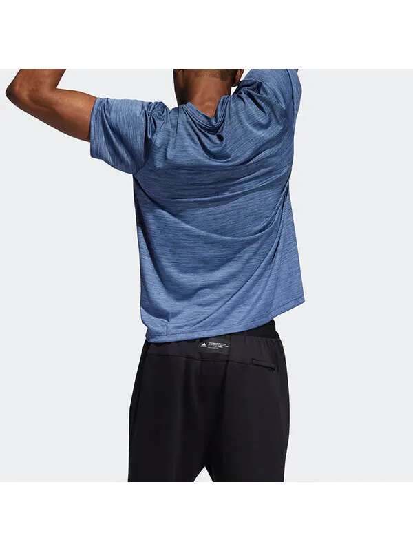 Футболка mens gradient tee crew-neck short sleeve blue Adidas — изображение 3 из 4, синий