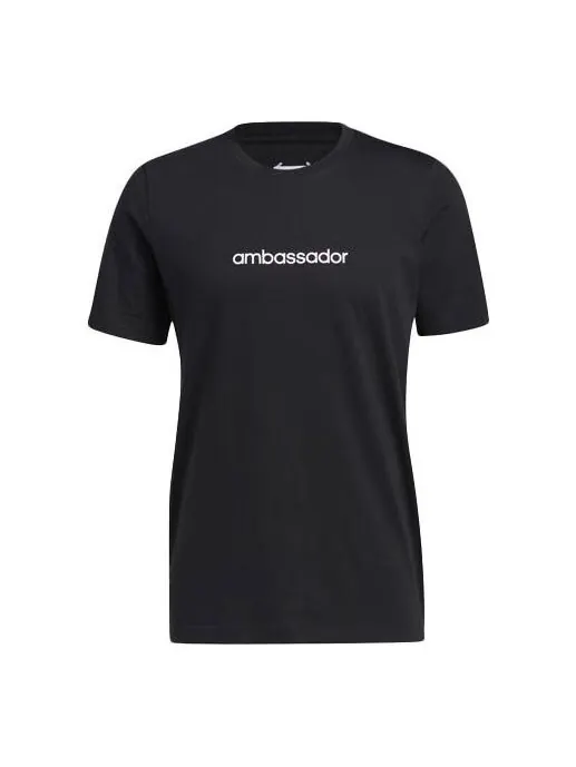 Футболка adcrs grph t alphabet printing round neck sports short sleeve black Adidas — изображение 1 из 4, черный
