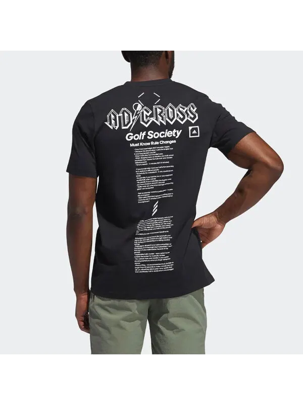 Футболка adcrs grph t alphabet printing round neck sports short sleeve black Adidas — изображение 3 из 4, черный