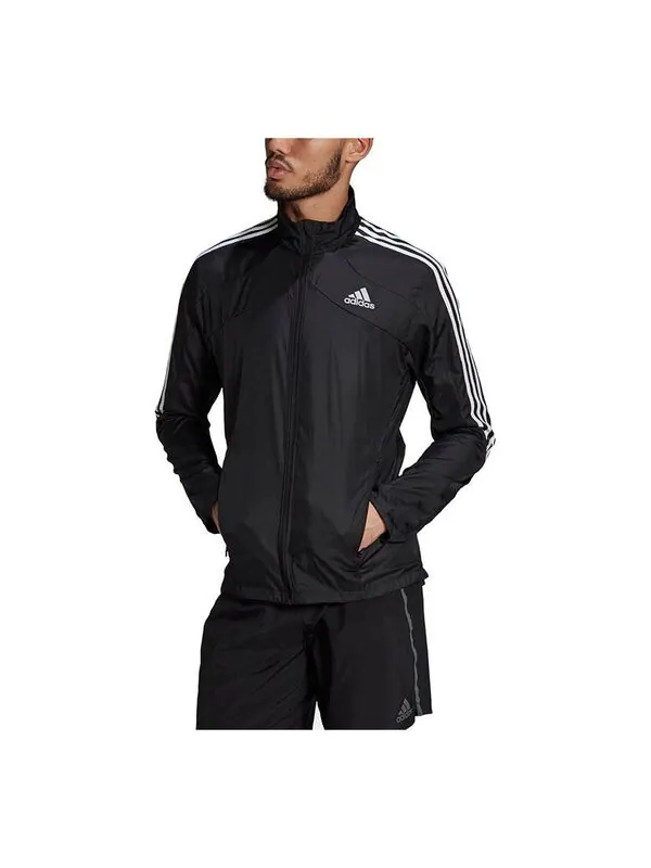 Куртка adidas Marathon Jkt Stand Collar Running Sports Jacket Black — изображение 1 из 3, черный