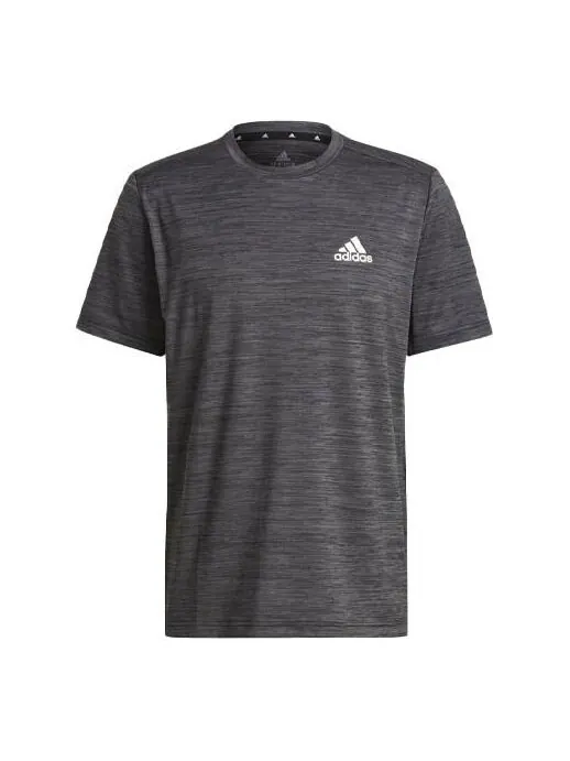 Футболка adidas M Ht El Tee Training Sports Round Neck Short Sleeve Metallic Black — изображение 1 из 4, золотисто-черный