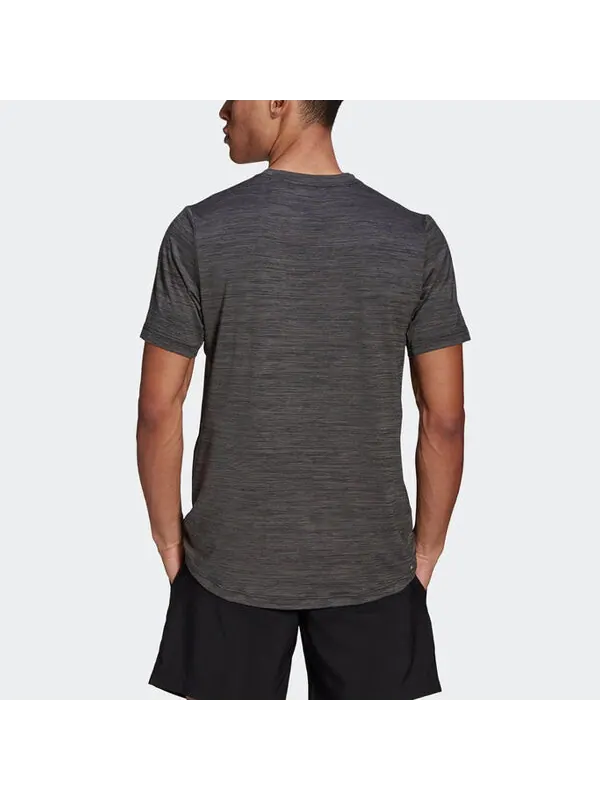 Футболка adidas M Ht El Tee Training Sports Round Neck Short Sleeve Metallic Black — изображение 3 из 4, золотисто-черный
