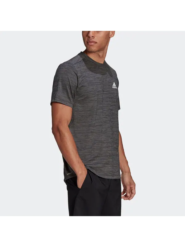 Футболка adidas M Ht El Tee Training Sports Round Neck Short Sleeve Metallic Black — изображение 4 из 4, золотисто-черный