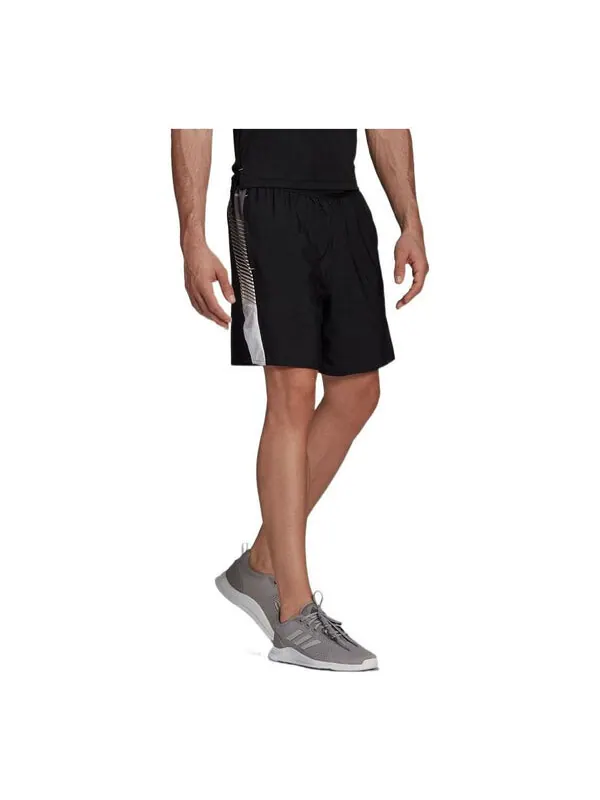 Шорты adidas Logo Printing Splicing Sports Gym Shorts Black — изображение 1 из 4, мульти