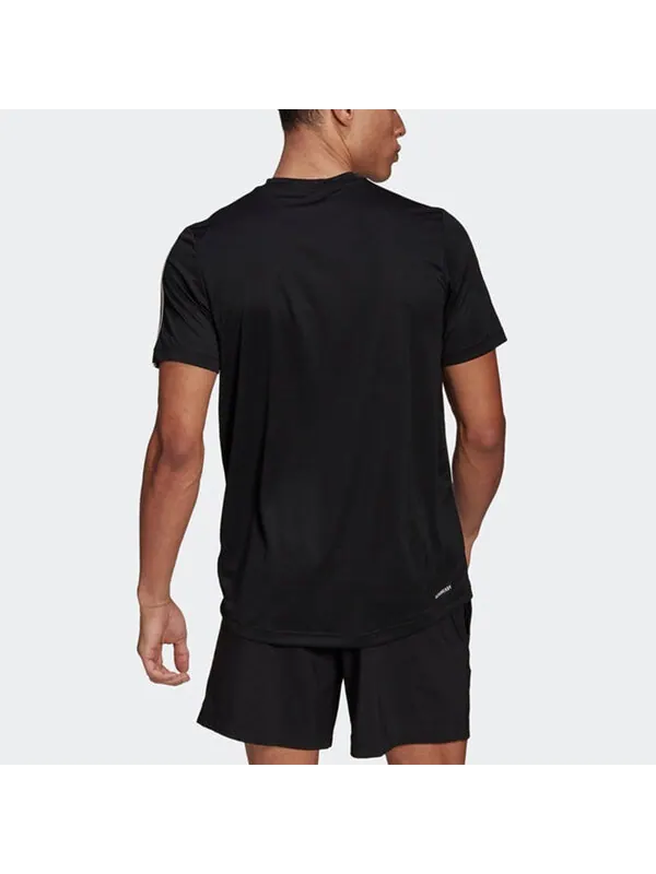 Футболка m 3s t casual sports с полосками по бокам, с круглым вырезом, с коротким рукавом, Adidas — изображение 4 из 4