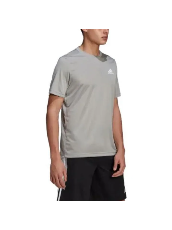 Футболка adidas AEROREADY Designed To Move Motion T-shirt 'Mgh Solid Grey White' — изображение 3 из 3, серый/белый