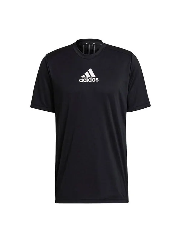 Футболка adidas Logo Printing Training Sports Round Neck Short Sleeve Black — изображение 1 из 3, черный