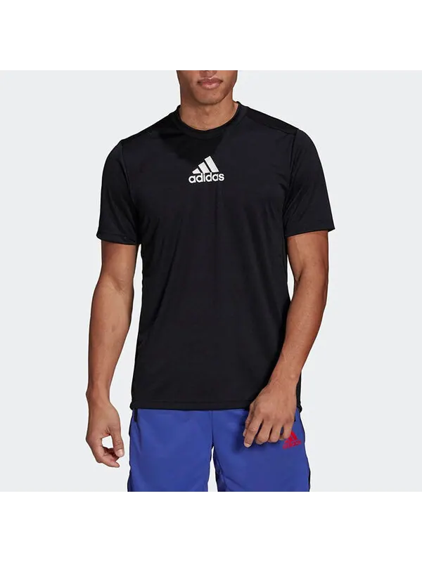 Футболка adidas Logo Printing Training Sports Round Neck Short Sleeve Black — изображение 2 из 3, черный