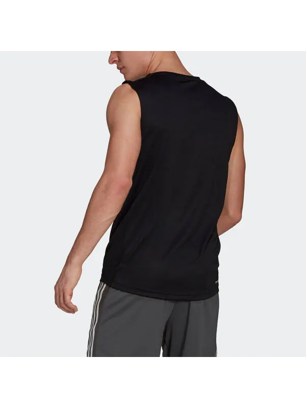 Майка adidas M 3s Tk Causual Sports Training Ventilate Sleeveness Vest Male Black — изображение 3 из 4, черный