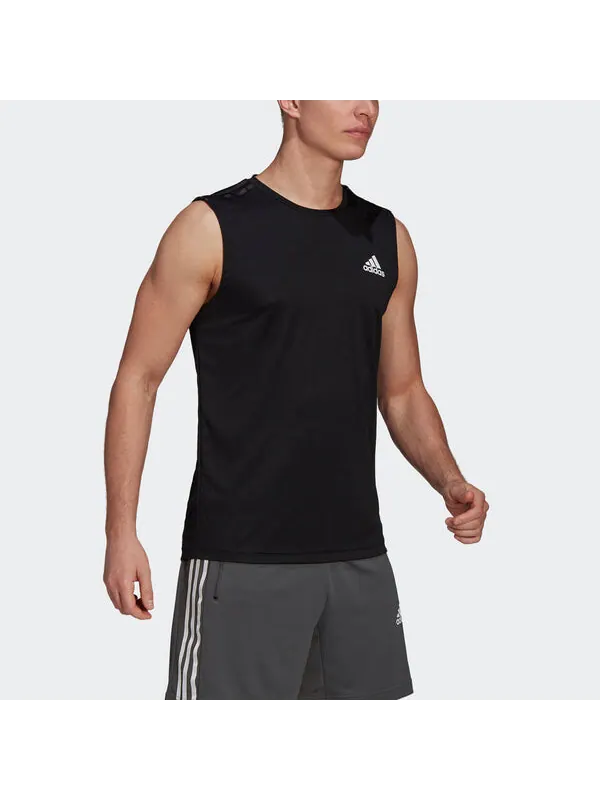Майка adidas M 3s Tk Causual Sports Training Ventilate Sleeveness Vest Male Black — изображение 4 из 4, черный