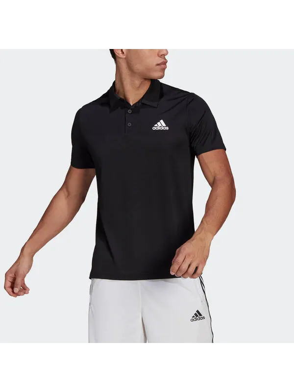 Футболка m pl ps training sports breathable short sleeve polo shirt black Adidas — изображение 3 из 4, черный