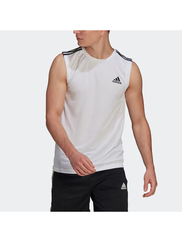 Жилет adidas M 3s Tk Logo Sports Training Breathable Vest White — изображение 2 из 4, белый