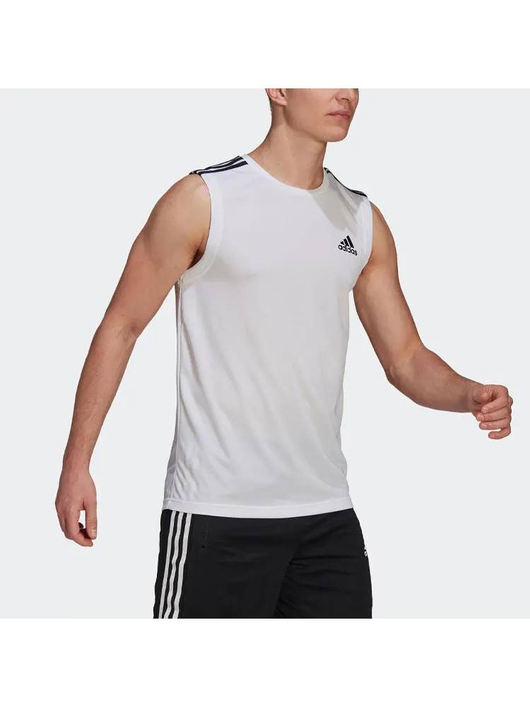 Жилет adidas M 3s Tk Logo Sports Training Breathable Vest White — изображение 4 из 4, белый