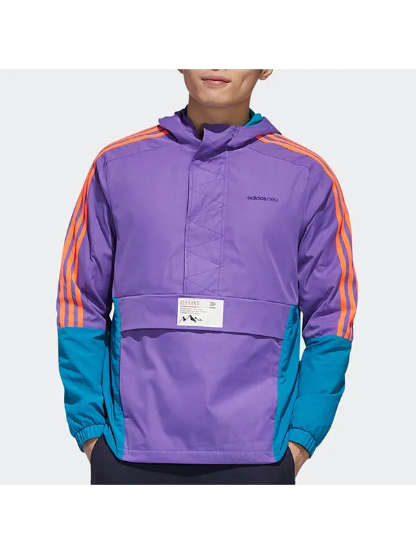 Куртка neo m ss cs wb zipper cardigan windproof colorblock sports hooded jacket purple Adidas — изображение 3 из 4