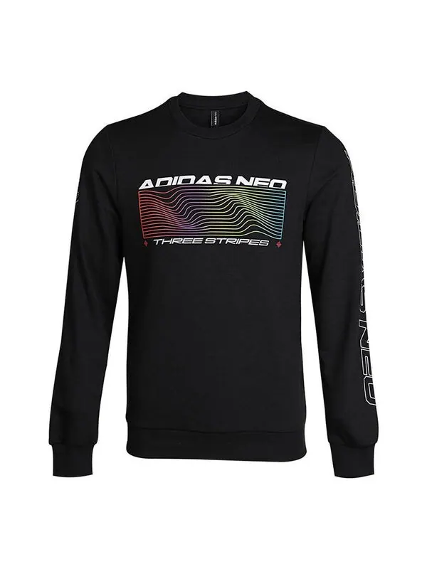 Толстовка adidas neo Round Neck Alphabet Knit Pullover Black — изображение 1 из 2, черный