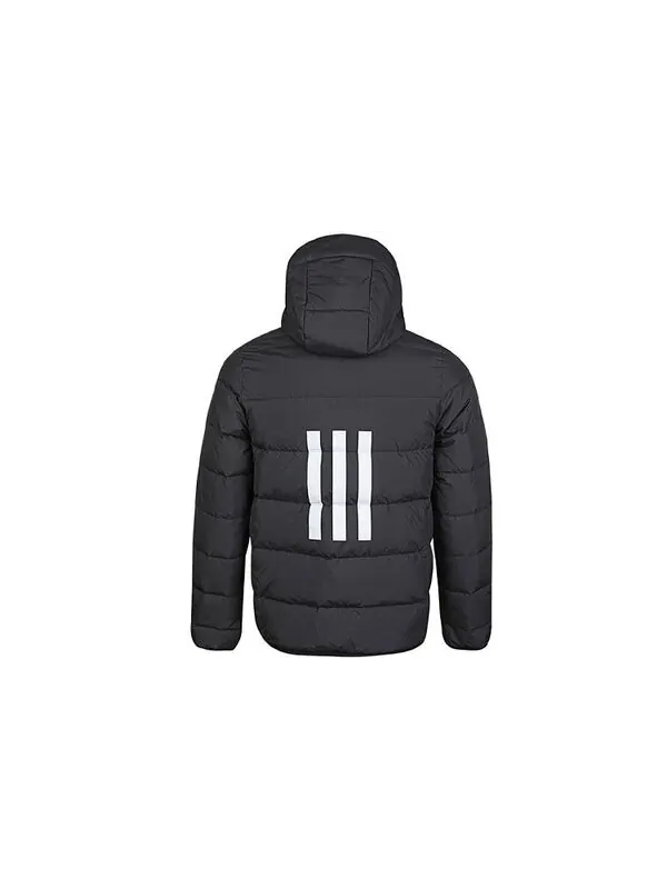 Пуховик adidas neo M Trans Dwn Jkt Windproof Stay Warm Sports hooded down Jacket Black — изображение 2 из 4, черный