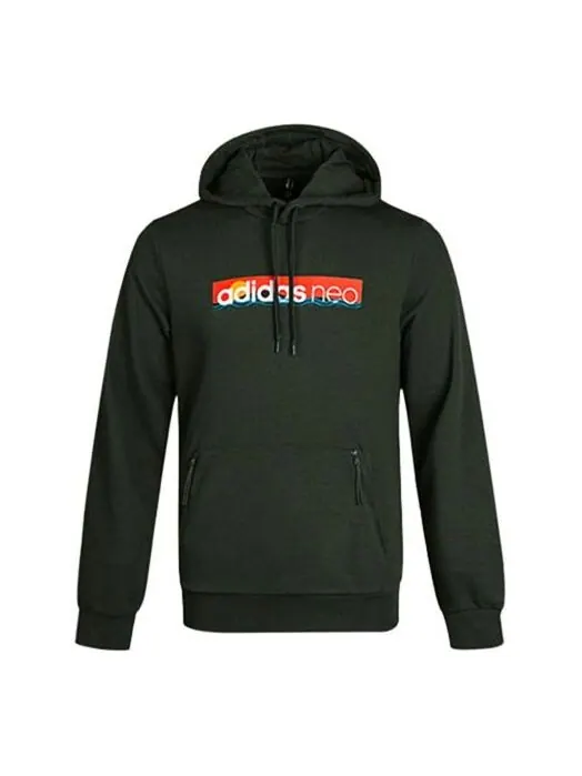 Толстовка neo multi-color printing logo casual hooded pullover brown Adidas — изображение 1 из 3, коричневый