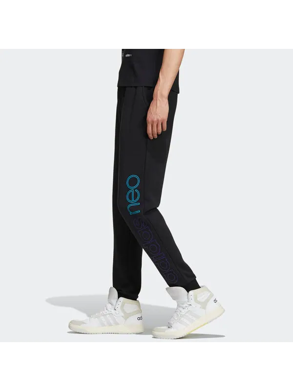 Спортивные штаны adidas neo M Fav Ss Tp 2 Printing Casual Sports Pants Black — изображение 4 из 4, черный