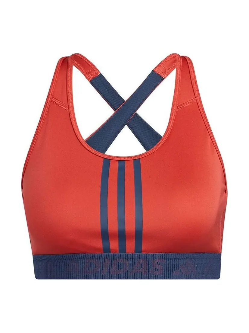 Бюстгальтер (WMNS) adidas Don't Rest 3-Stripes Bra 'Red' — изображение 1 из 3, красный