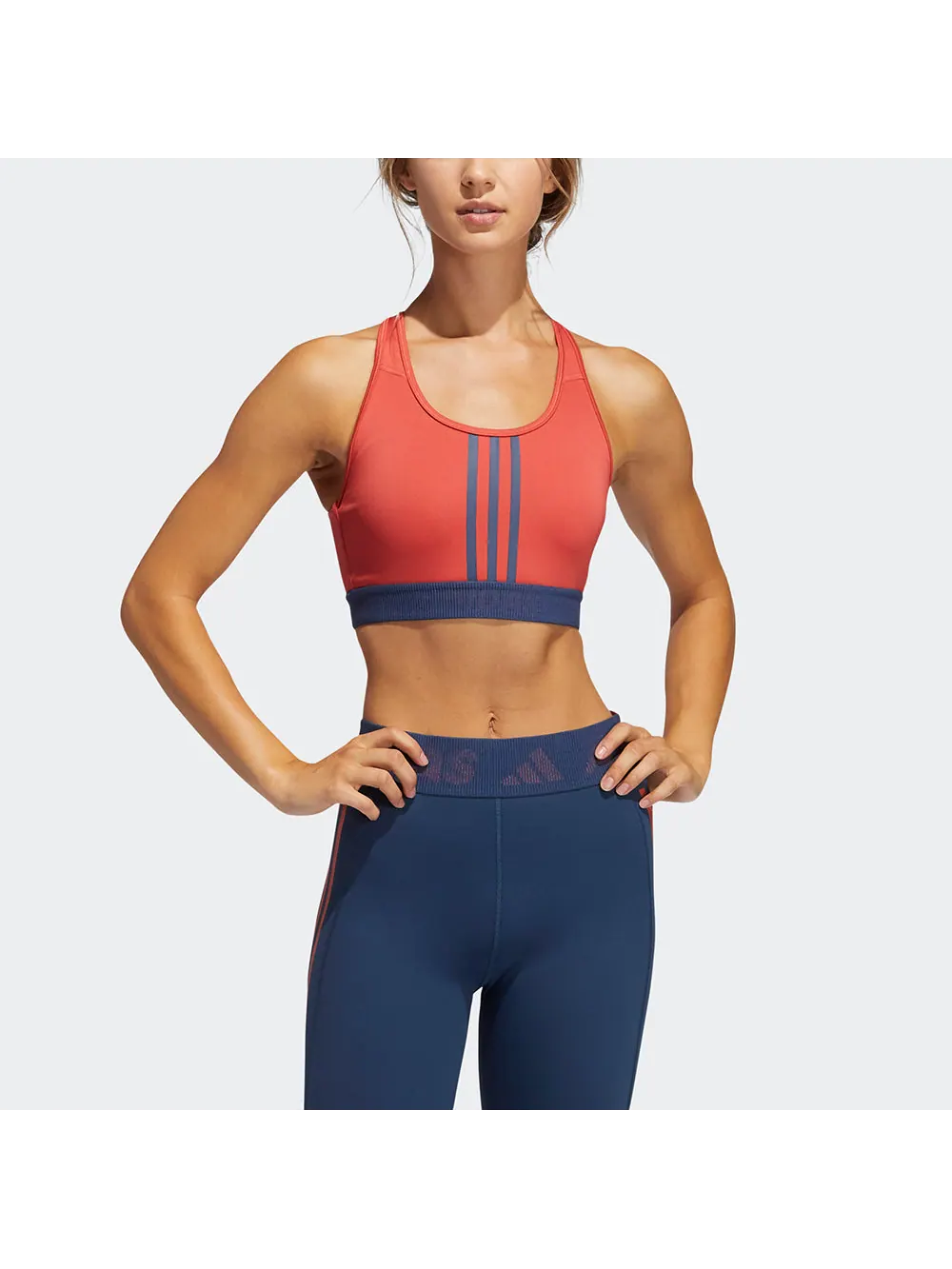 Бюстгальтер (WMNS) adidas Don't Rest 3-Stripes Bra 'Red' — изображение 2 из 3, красный