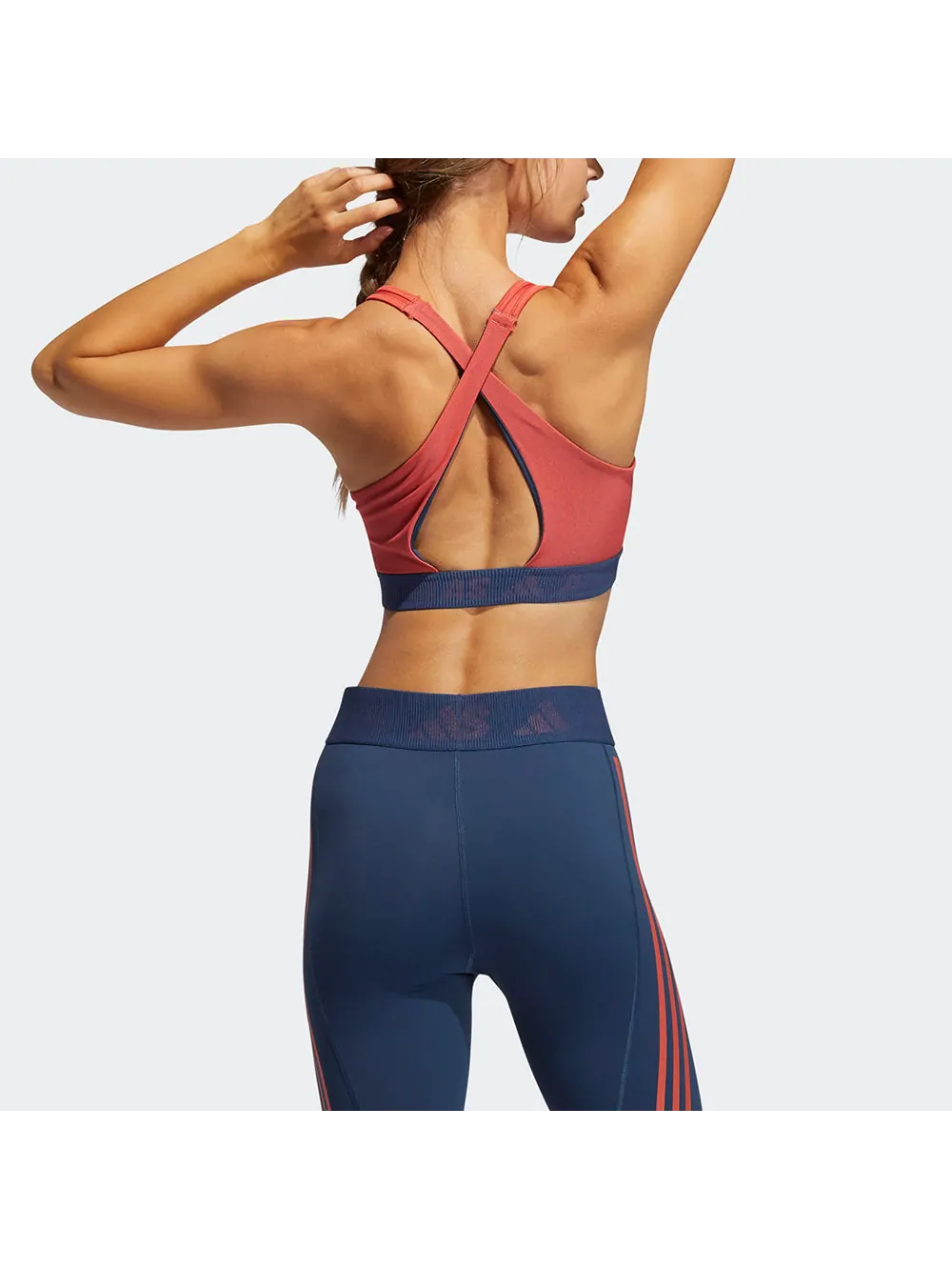 Бюстгальтер (WMNS) adidas Don't Rest 3-Stripes Bra 'Red' — изображение 3 из 3, красный