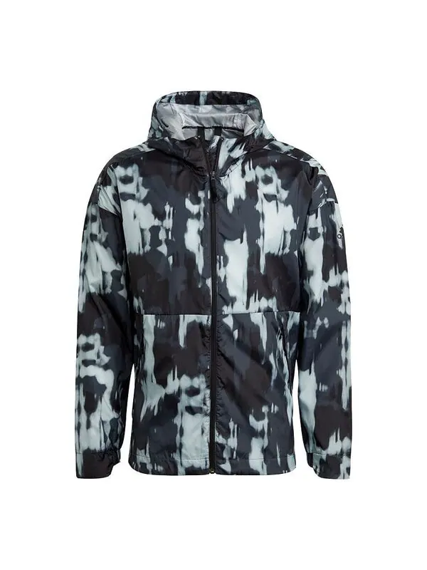 Куртка adidas Urban Aop WR Outdoor Sports Windproof Hooded Jacket Black — изображение 1 из 4, черный