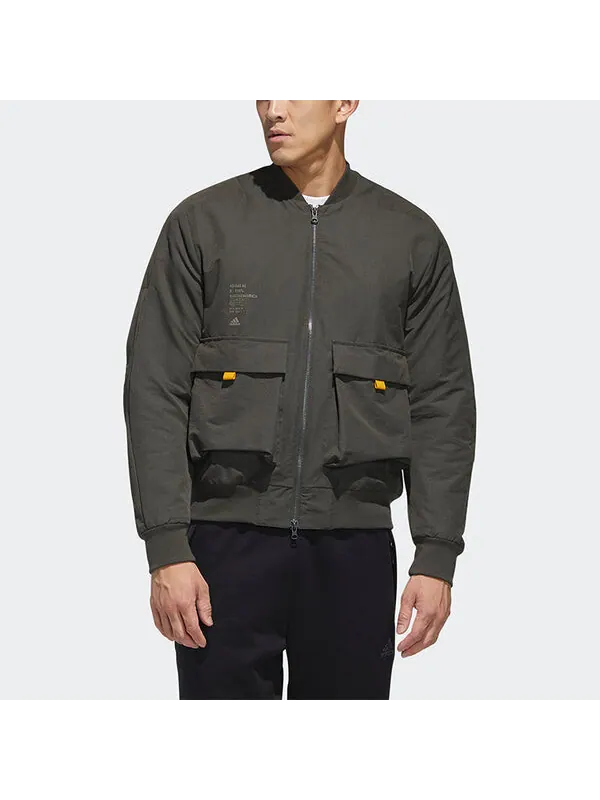 Куртка adidas Th Jkt Bomb Fleece Lined Stay Warm Casual Sports Jacket Green — изображение 3 из 4, зеленый
