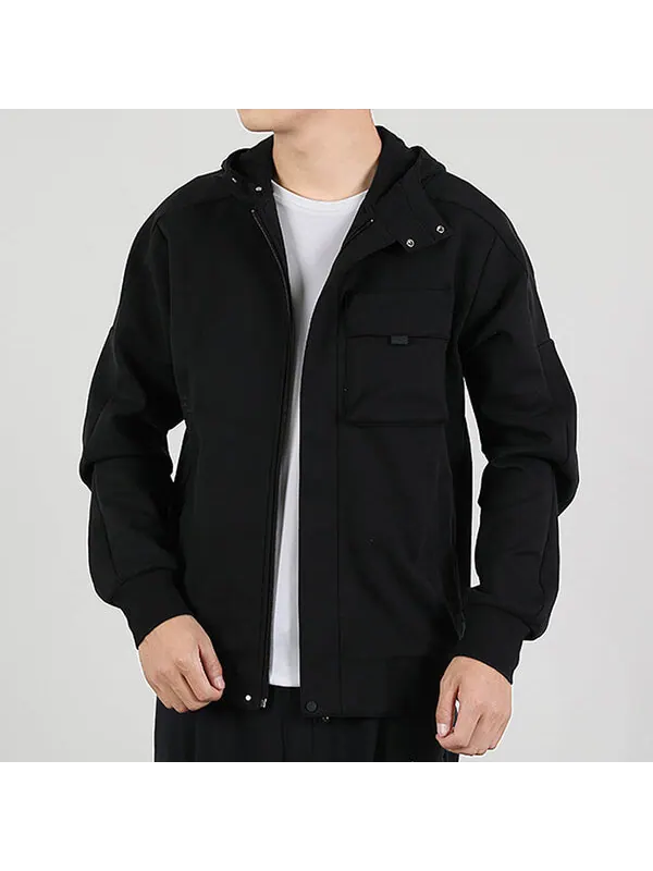 Куртка adidas Th Htt Peach Sports hooded Windproof Jacket Black — изображение 4 из 4, черный