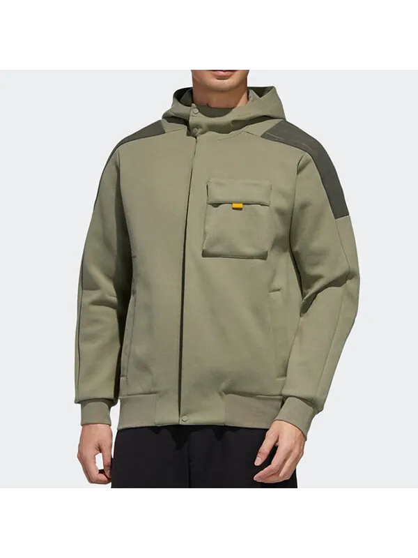 Куртка th htt персиковый с капюшоном повседневная куртка зеленая Adidas — изображение 3 из 4, зеленый