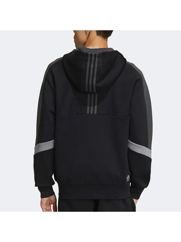 Куртка цветная спортивная повседневная куртка с капюшоном Adidas — изображение 4 из 4, черный