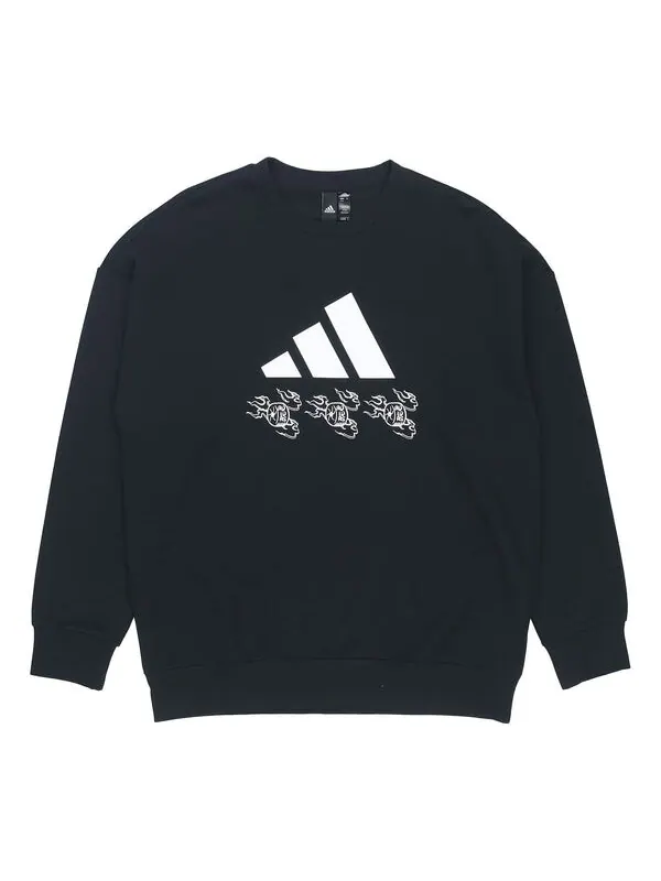 Толстовка adidas logo Applique Hooded Round-neck Loose Sweater Men Black — изображение 1 из 4, черный