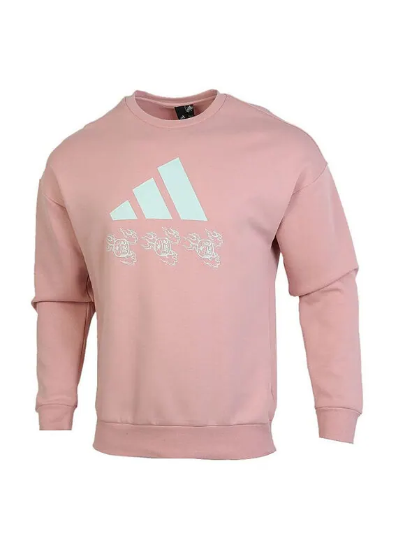Толстовка adidas Sports Round Neck Long Sleeves Pullover Pink Red — изображение 1 из 4, красный