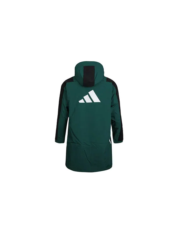 Куртка casual sports windproof fleece lined stay warm hooded windbreaker jacket green Adidas — изображение 2 из 4, зеленый