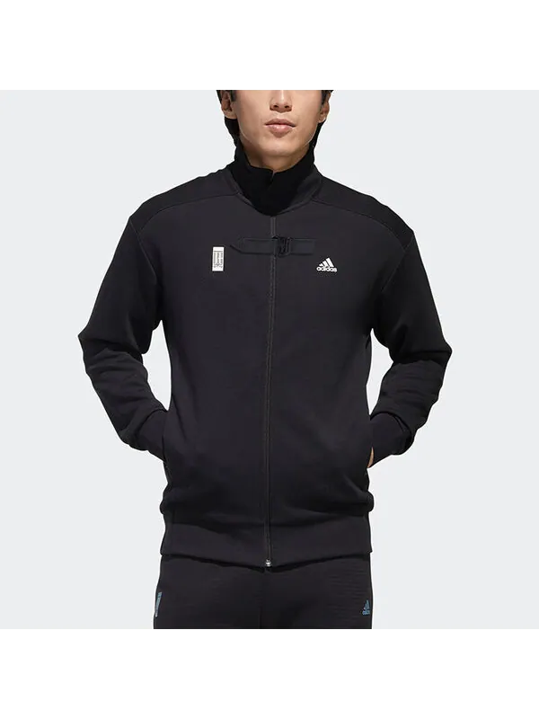 Куртка wj tt cardigan stand collar casual sports jacket black Adidas — изображение 3 из 4, черный