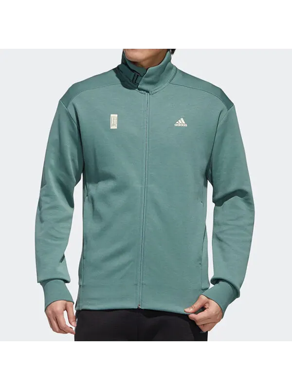 Куртка adidas WJ TT Cardigan Stand Collar Casual Sports Jacket Green — изображение 3 из 4, зеленый