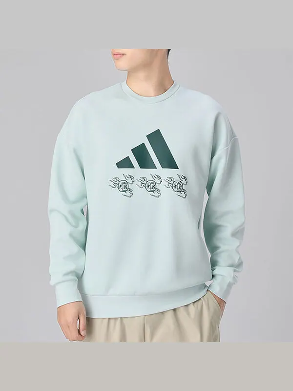 Толстовка ub gfx bos logo printing pullover green Adidas — изображение 2 из 4, зеленый