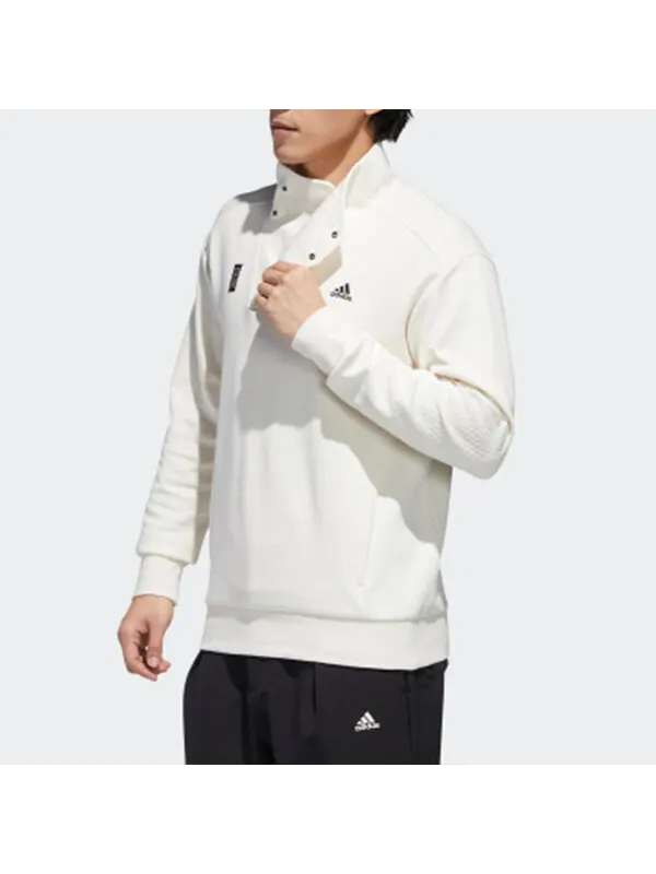 Толстовка [same to the left] wuji high collar side button sports men's white Adidas — изображение 4 из 4, розовый/белый