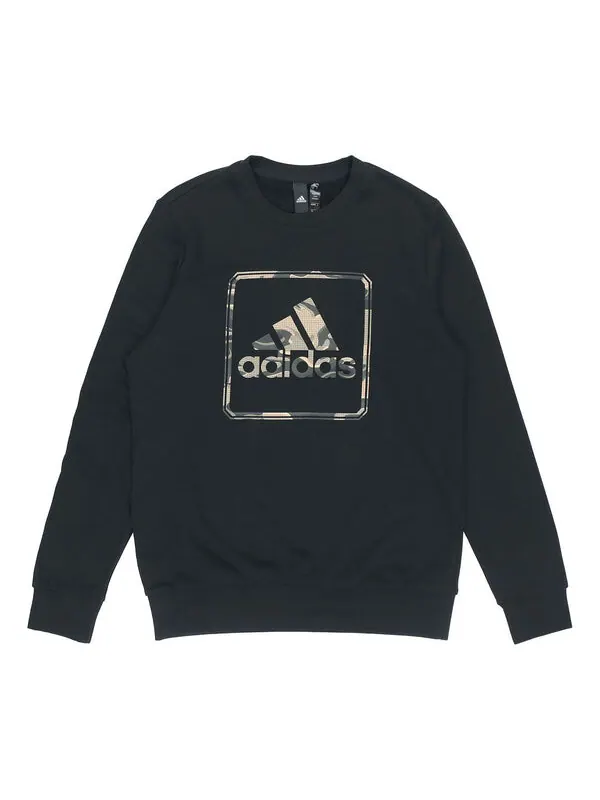 Толстовка adidas MH Gfx Ft Bos Round Neck Logo Sports Black — изображение 1 из 4, черный