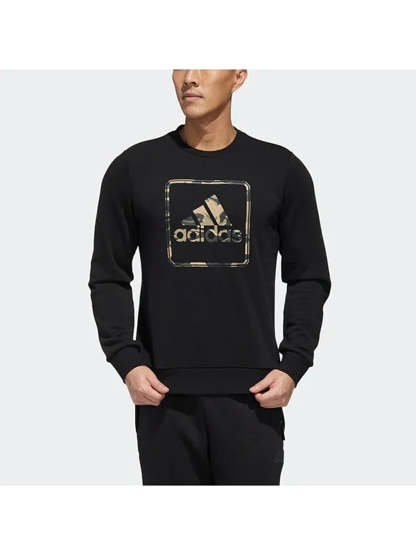 Толстовка adidas MH Gfx Ft Bos Round Neck Logo Sports Black — изображение 3 из 4, черный